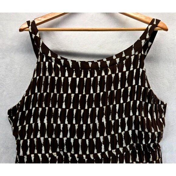 Jumper Dress Brown White Maxi 8/20 Avenue Geometric Tribal Print African Party - Picture 11 of 15